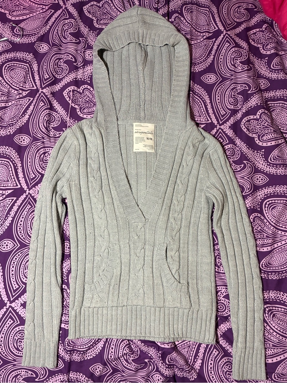 y2k aeropostale cable knit sweater size medium